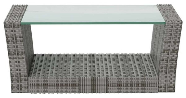 VidaXL Polyrattan Kerti Ülőgarnitúra - 16 részes - Szürke
