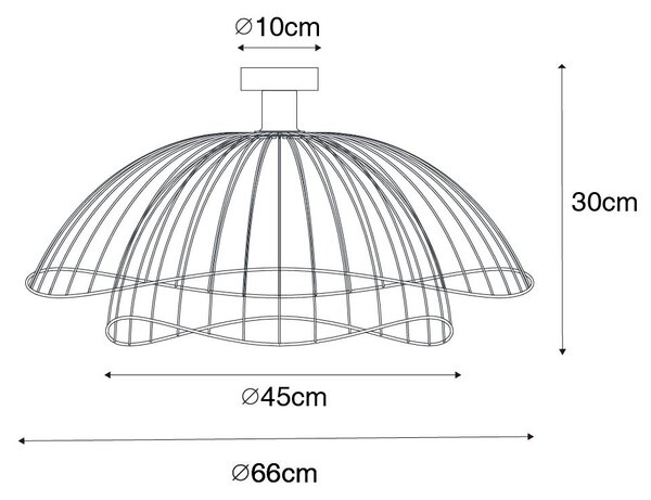 Design mennyezeti lámpa bronz 45 cm - Pua