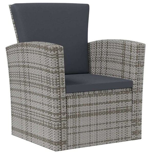 VidaXL Polyrattan Kerti Ülőgarnitúra - 16 részes - Szürke
