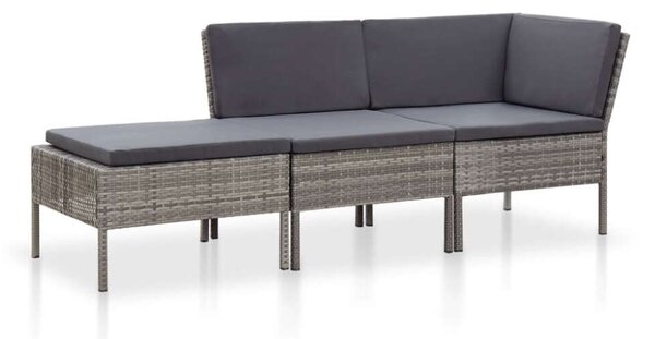 VidaXL Polyrattan Kerti Ülőgarnitúra - 3 részes - Barna