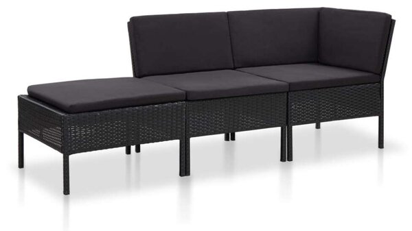 VidaXL Polyrattan Kerti Ülőgarnitúra - 3 részes - Barna
