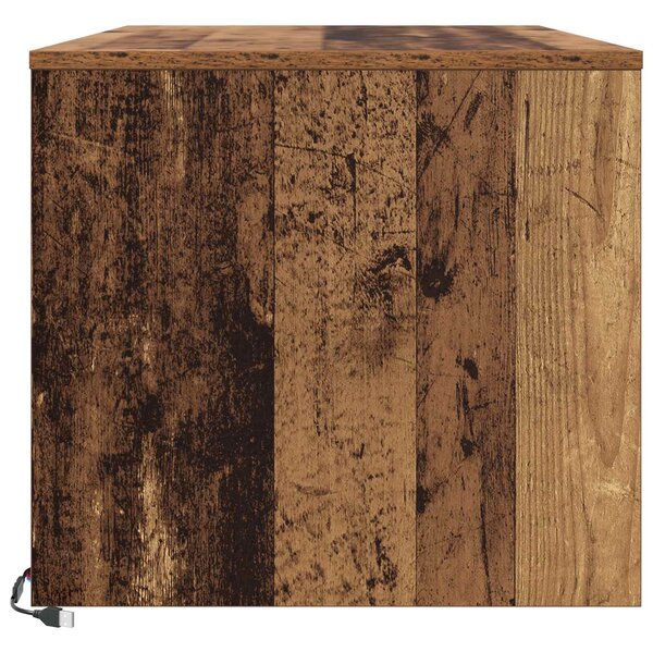 VidaXL Dohányzóasztal fiókkal Öreg fa 90 x 50 x 45 cm Faanyag