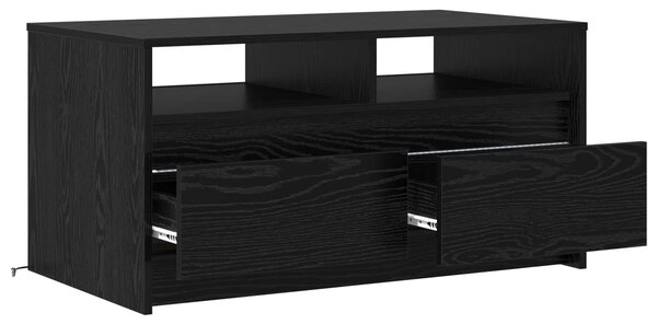 VidaXL Dohányzóasztal fiókkal Fekete tölgy 90 x 50 x 45 cm Faanyag