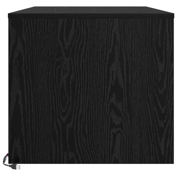 VidaXL Dohányzóasztal fiókkal Fekete tölgy 90 x 50 x 45 cm Faanyag