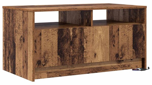 VidaXL Dohányzóasztal fiókkal Öreg fa 90 x 50 x 45 cm Faanyag