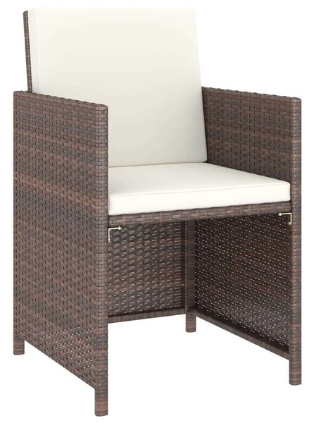 Polyrattan Étkezőgarnitúra - 6 részes - Barna