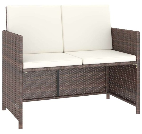 Polyrattan Étkezőgarnitúra - 6 részes - Barna