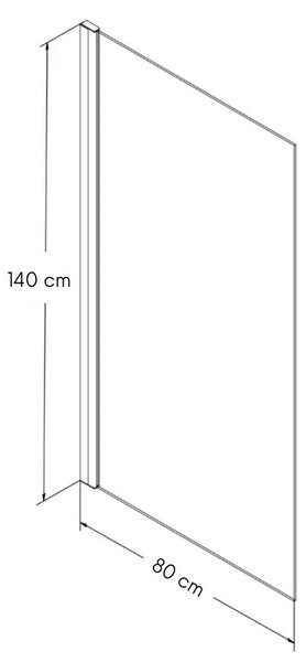 Kádparaván 80 x 140 cm Welland Kyoto L5001 - fekete profil dekorbetéttel