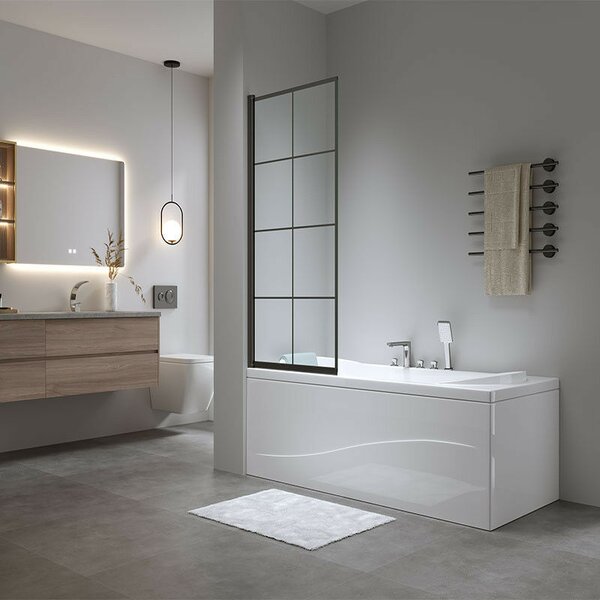 Kádparaván 80 x 140 cm Welland Kyoto L5001 - fekete profil dekorbetéttel