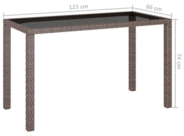 Polyrattan Étkezőgarnitúra - 6 részes - Barna