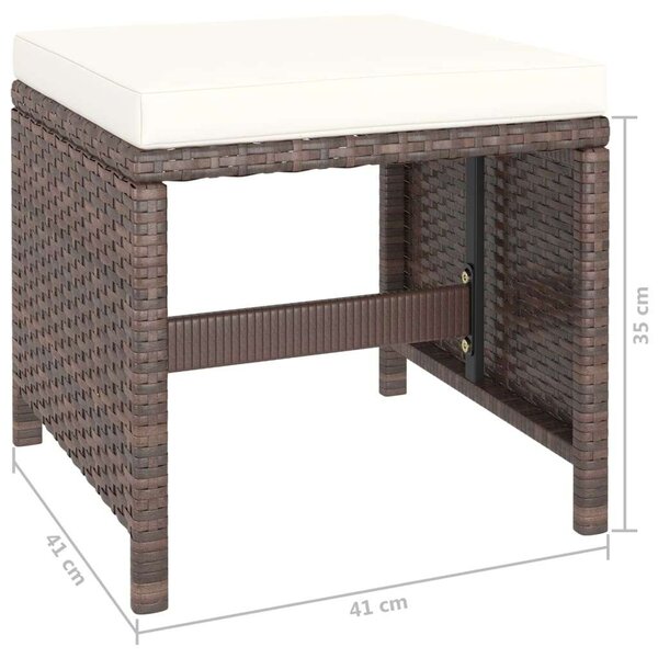 Polyrattan Étkezőgarnitúra - 6 részes - Barna