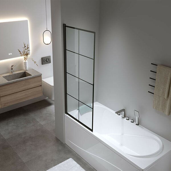 Kádparaván 80 x 140 cm Welland Kyoto L5001 - fekete profil dekorbetéttel