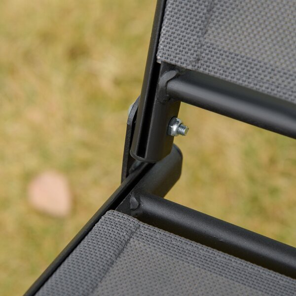 Outsunny Balansoar cu 2 Locuri de Gradina pentru Exterior cu Baldachin Reglabil si Sezuta din Textilen, 140x118x162cm Gri