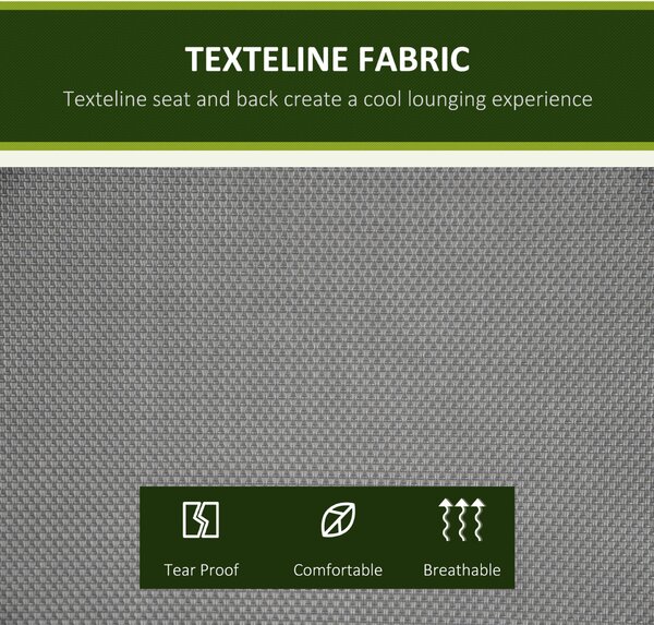 Outsunny Balansoar cu 2 Locuri de Gradina pentru Exterior cu Baldachin Reglabil si Sezuta din Textilen, 140x118x162cm Gri