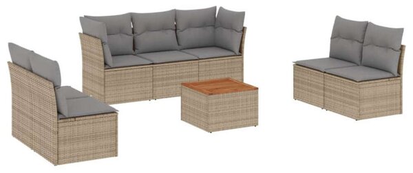 VidaXL Polyrattan Kerti Ülőgarnitúra - 8 részes - Bézs