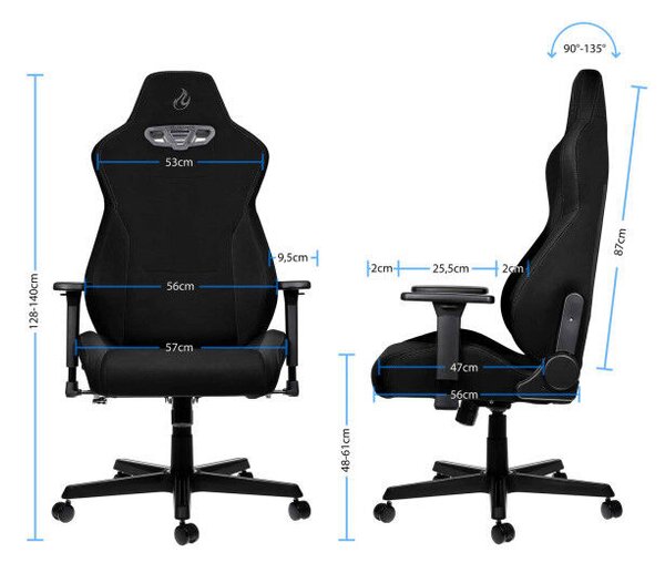 Nitro Concepts S300 Stealth black gamer szék - fekete