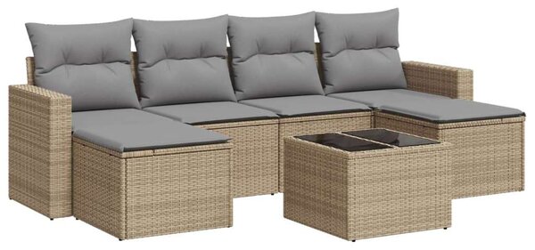 VidaXL Polyrattan Kerti Ülőgarnitúra - 7 részes - Bézs