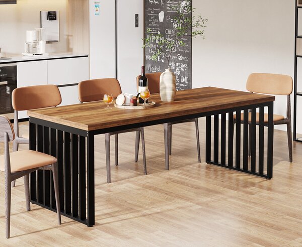 Nappali/Konyhaasztal, Blackswan Design Model Ironwood, barna/fekete fa, 180x70x75 cm