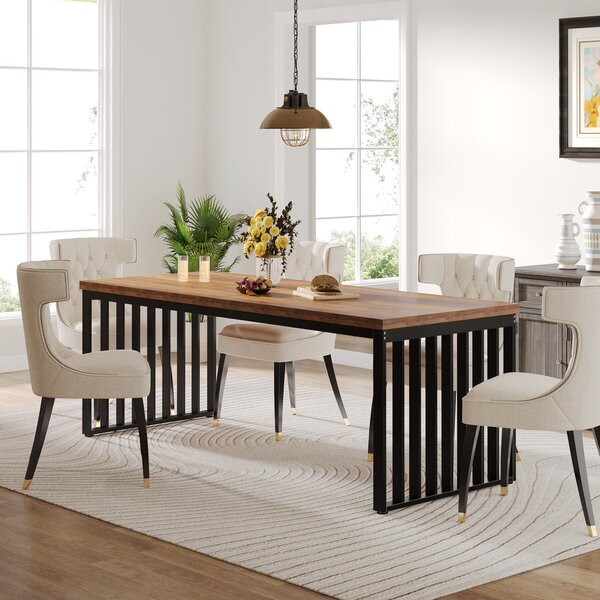 Nappali/Konyhaasztal, Blackswan Design Model Ironwood, barna/fekete fa, 180x70x75 cm