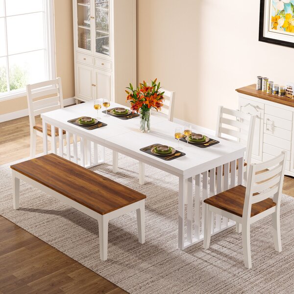 Nappali/Konyhaasztal, Blackswan Design Modell Tiszta Fehér, fehér fa, 180x70x75 cm