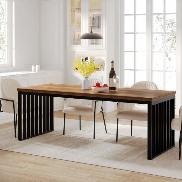 Nappali/Konyhaasztal, Blackswan Design Model Ironwood, barna/fekete fa, 180x70x75 cm