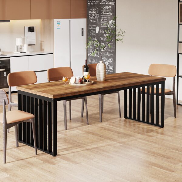 Nappali/Konyhaasztal, Blackswan Design Model Ironwood, barna/fekete fa, 180x70x75 cm