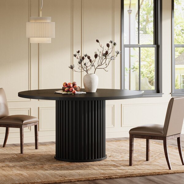 Masa Living/Hol, Blackswan Design Negrette, lemn negru, 120x120x86 cm