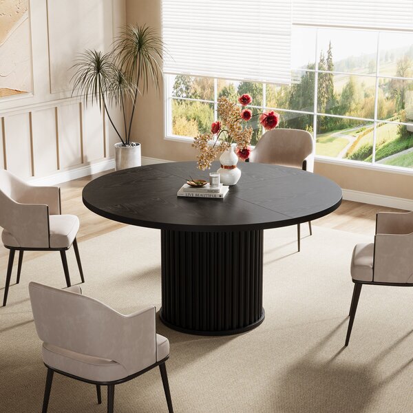 Masa Living/Hol, Blackswan Design Negrette, lemn negru, 120x120x86 cm