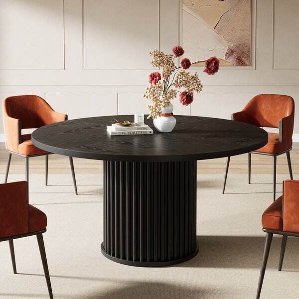 Masa Living/Hol, Blackswan Design Negrette, lemn negru, 120x120x86 cm