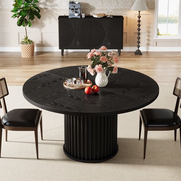 Masa Living/Hol, Blackswan Design Negrette, lemn negru, 120x120x86 cm