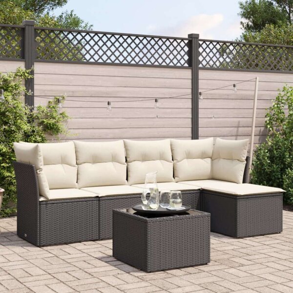 VidaXL 6 részes Polyrattan Kerti Ülőgarnitúra