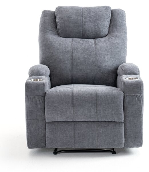 Elektromos relax fekvőfotel, szürke zsenília szövet (JN-D8116C51 GREY)