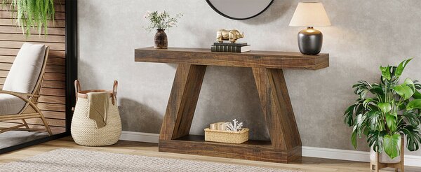 Masa Living/Hol, Blackswan Design Farmhouse M4, lemn maro inchis, 140x30x80 cm