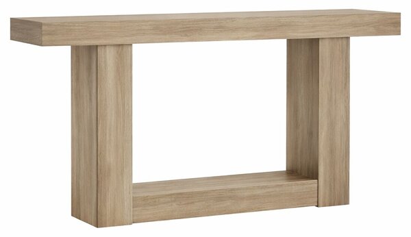 Nappali/Hálószoba asztal, Blackswan Design Farmhouse M5, világos szürke fa, 160x30x80 cm