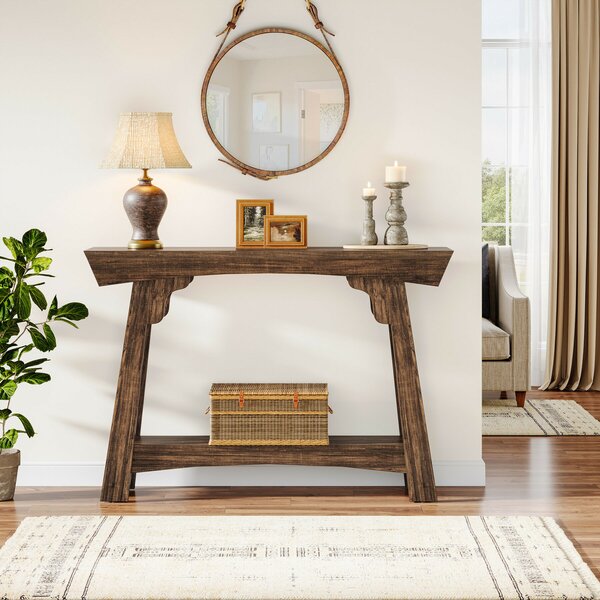 Masa Living/Hol, Blackswan Design Farmhouse M3, lemn maro inchis, 105x30x85 cm