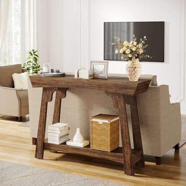 Masa Living/Hol, Blackswan Design Farmhouse M3, lemn maro inchis, 105x30x85 cm
