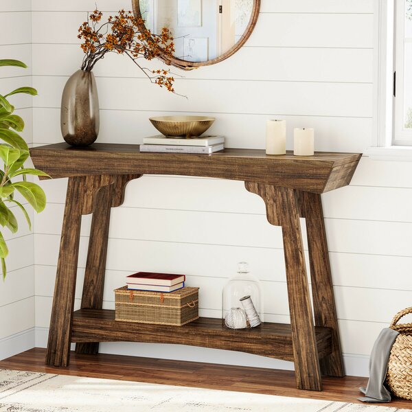 Masa Living/Hol, Blackswan Design Farmhouse M3, lemn maro inchis, 105x30x85 cm