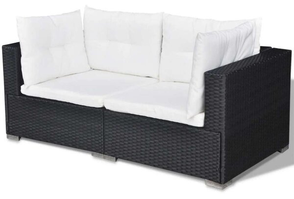 VidaXL Polyrattan Kerti Bútorszett - 5 részes - Fekete