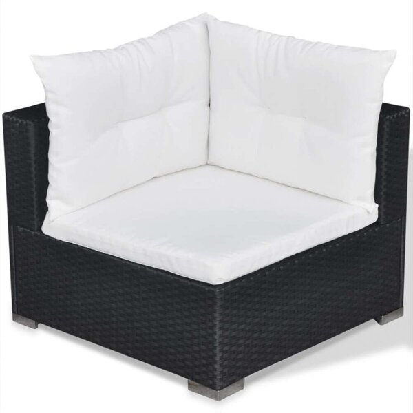 VidaXL Polyrattan Kerti Bútorszett - 5 részes - Fekete