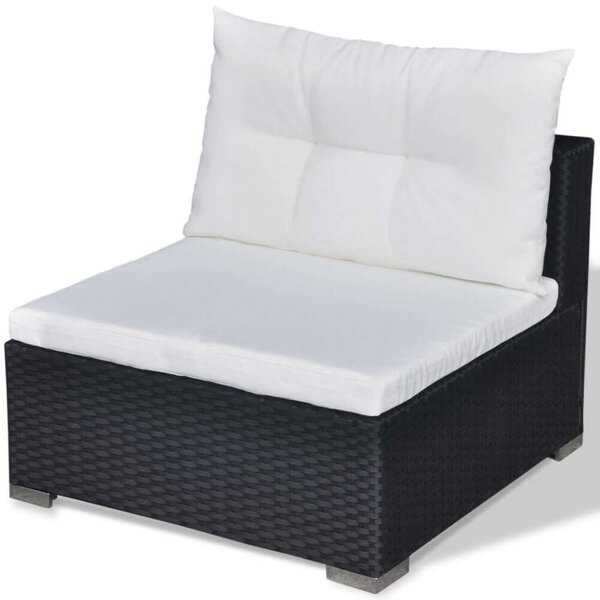 VidaXL Polyrattan Kerti Bútorszett - 5 részes - Fekete