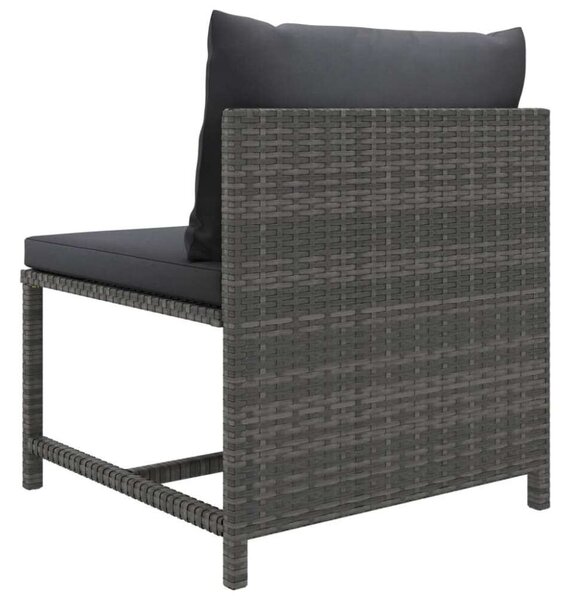 VidaXL 6 részes szürke polyrattan kerti ülőgarnitúra párnákkal