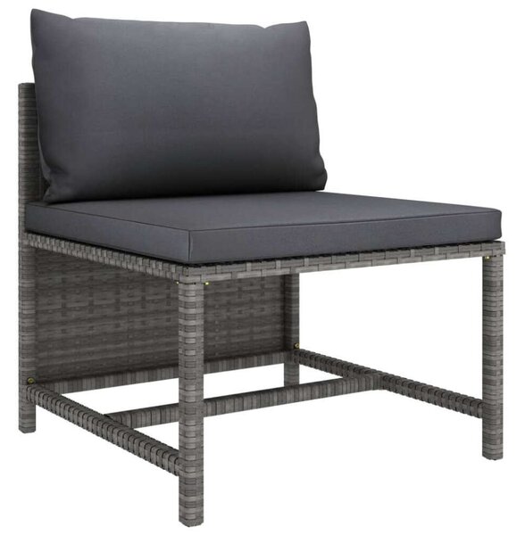 VidaXL 6 részes szürke polyrattan kerti ülőgarnitúra párnákkal