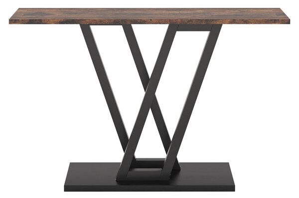 Industrial konzolasztal, Blackswan Design, 110x30x80cm, barna/fekete fa