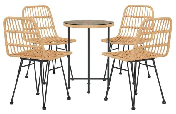 VidaXL Polyrattan Kerti Étkezőgarnitúra - 5 részes