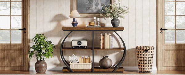 Tömeges nappali/előszoba, Blackswan Design Halley Rustic, citrombarna/fekete, 105x30x80 cm