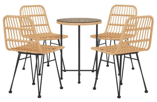 VidaXL Polyrattan Kerti Étkezőgarnitúra - 5 részes