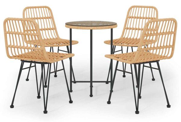 VidaXL Polyrattan Kerti Étkezőgarnitúra - 5 részes