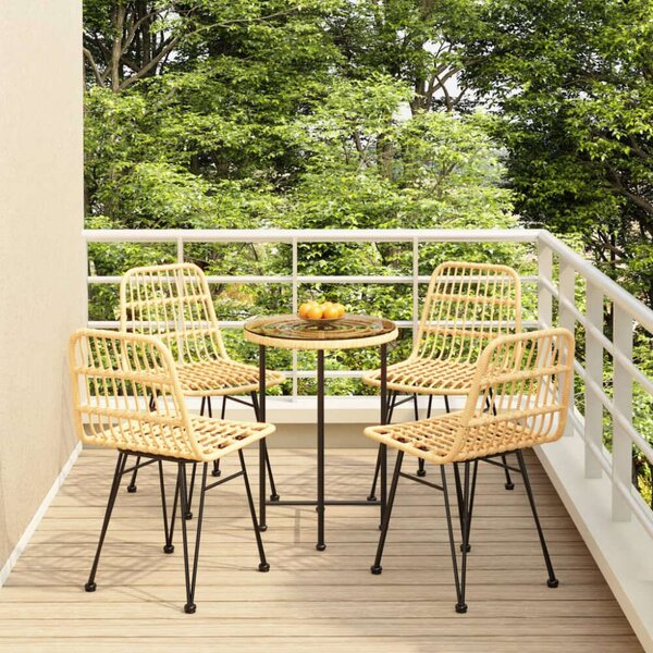 VidaXL Polyrattan Kerti Étkezőgarnitúra - 5 részes