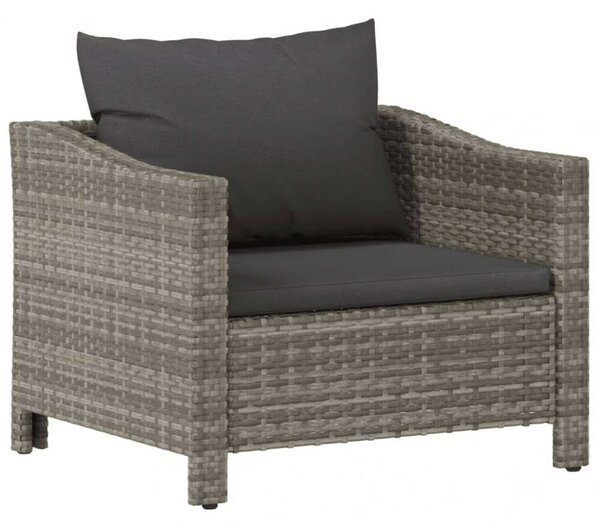 VidaXL 6 részes szürke polyrattan kerti ülőgarnitúra párnákkal