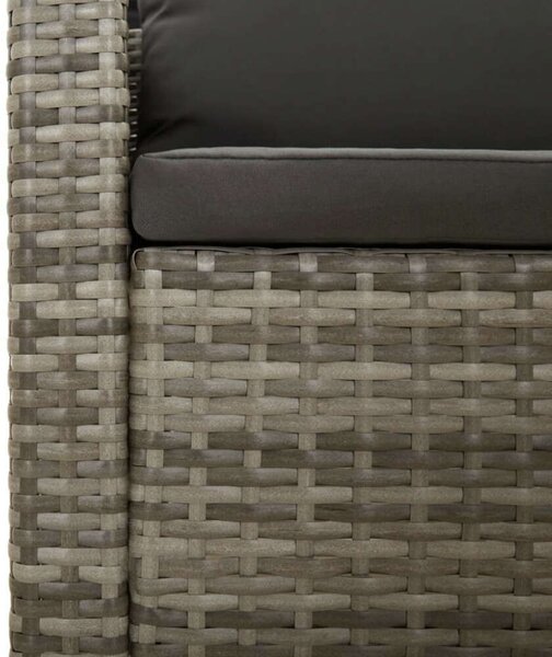 VidaXL 6 részes szürke polyrattan kerti ülőgarnitúra párnákkal